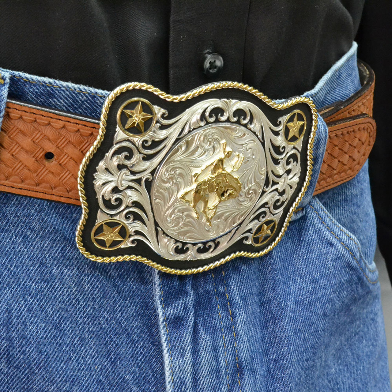 Montana Silversmiths Scalloped Champion Bullriding Belt Buckle