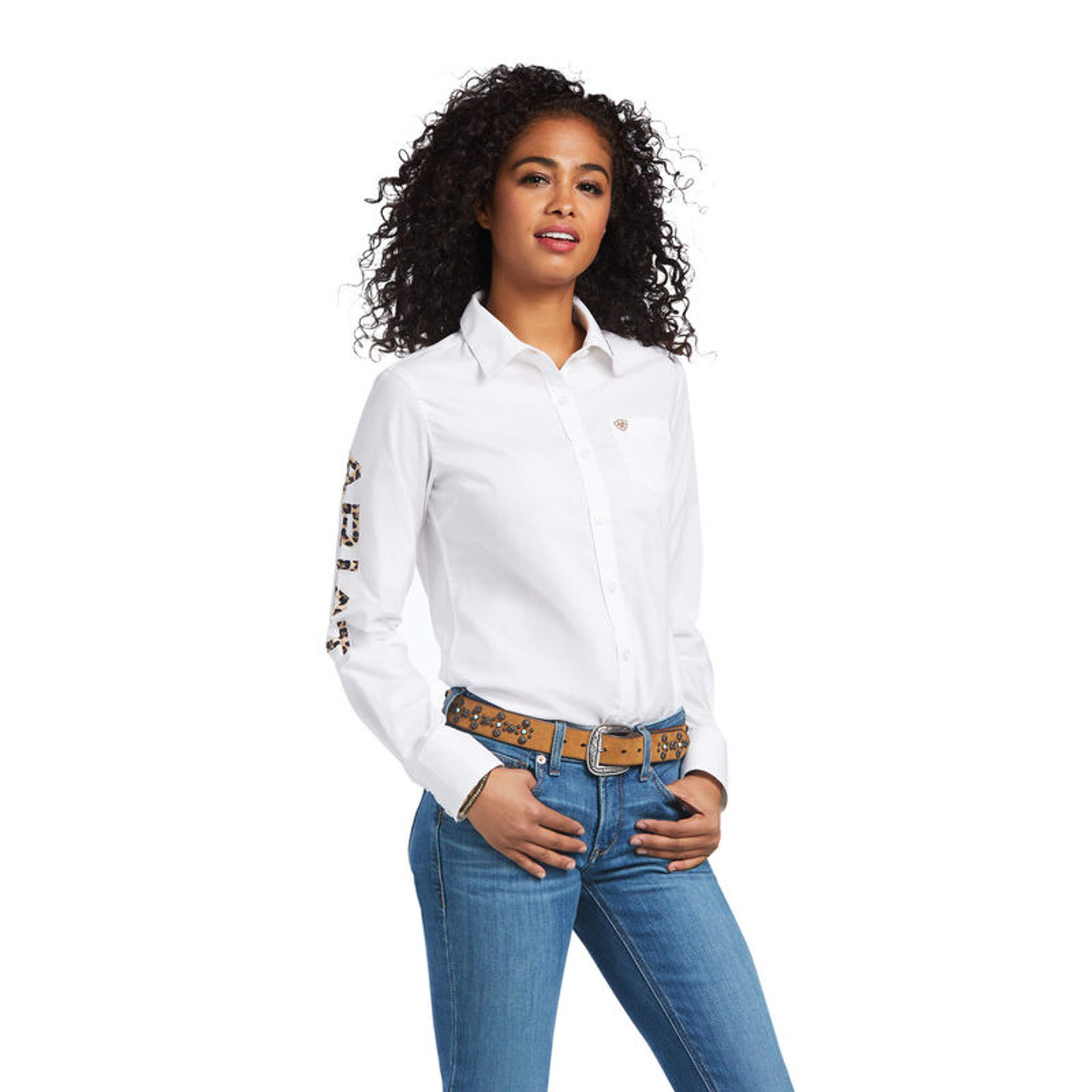 TEAM LOGO KIRBY WHITE LEOPARD 10039457 ARIAT