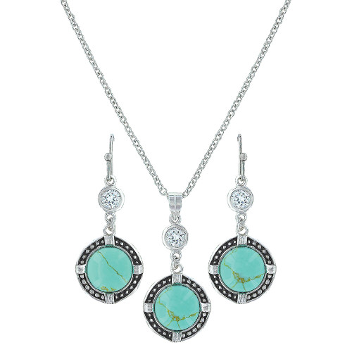 MONTANA SILVERSMITHS TRUE NORTH TURQUOISE SET - ACCESSORIES JEWELRY NECKLACE - JS3218