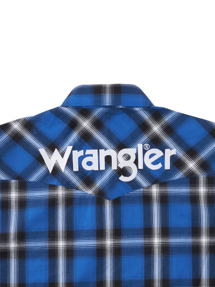 WRANGLER NAVY TEAM LOGO BLUE PLAID - MENS SHIRT  - 112318503