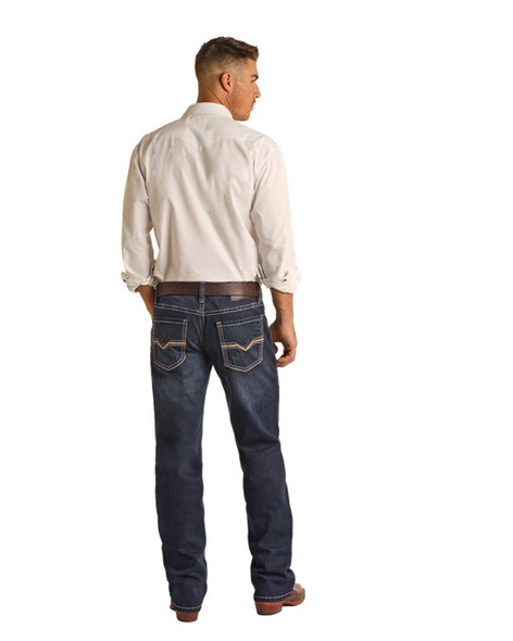 ROCK & ROLL PISTOL STRAIGHT FLEX DARK WASH - MENS JEANS  - RRMD1PRYWL