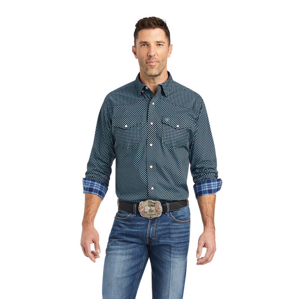 ARIAT RELENTLESS STRETCH SNAP BLACK - MENS SHIRT  - 10042167