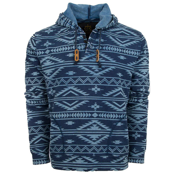 STS RANCHWEAR UNISEX SLOANE BLUE AZTEC - MENS HOODIE  - STS8064