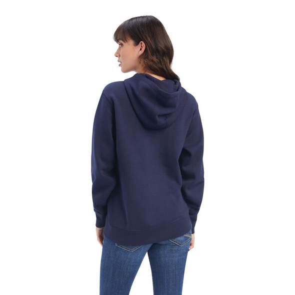 ARIAT REAL SHIELD LOGO NAVY ECLIPSE - LADIES HOODIE  - 10041679
