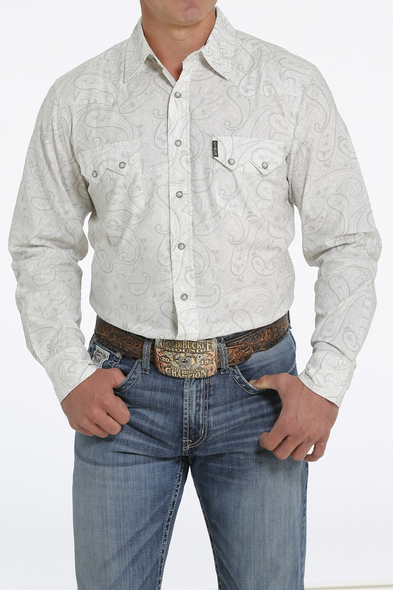 CINCH CREAM PAISLEY MODERN FIT SNAP - MENS SHIRT  - MTW1301059