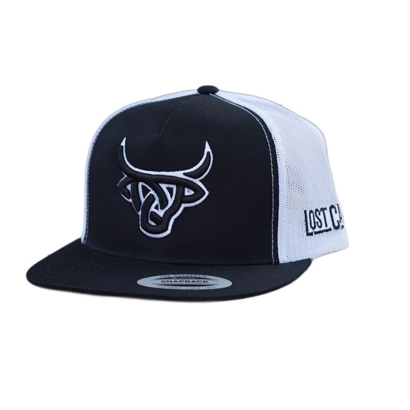 LOST CALF ZIKA WHITE BLACK LOGO - HATS CAP  - ZIKA FLAT