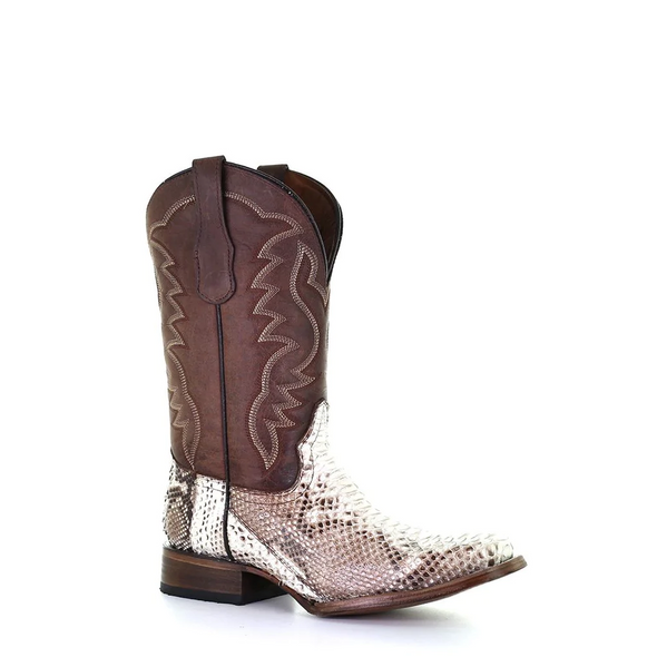 CORRAL NATURAL BORWN PYTHON EMBROIDER - BOOT MENS WESTERN - L5740