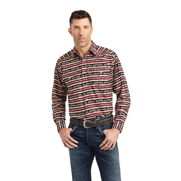 ARIAT WINFORD SNAP RED MONUMENT - MENS SHIRT  - 10042274