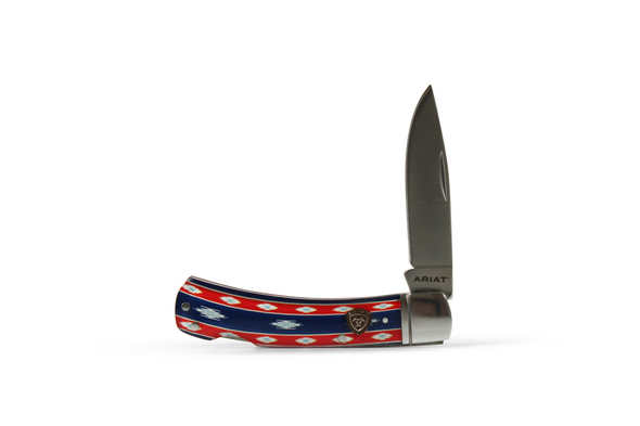 ARIAT RED BLUE SOUTHWEST PATTERN 3" - ACC KNIVES  - A710011997