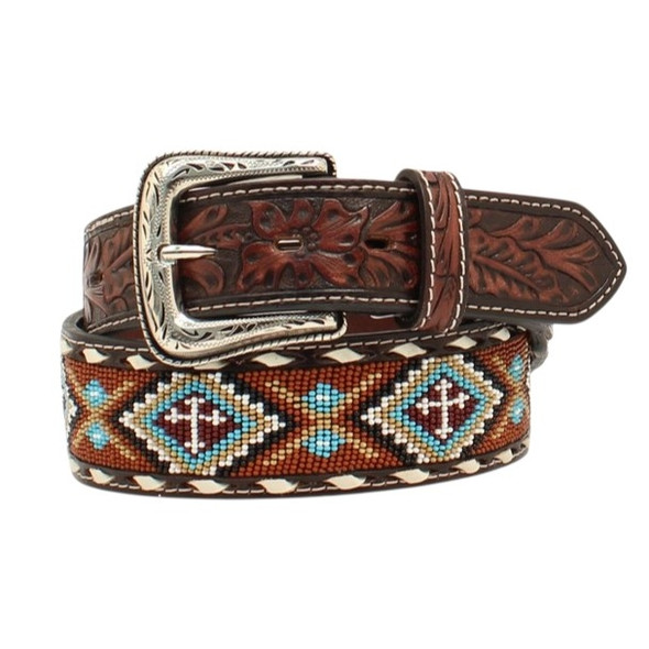 NOCONA MULTI COLOR FLORAL BEAD TOOLED - ACCESSORIES BELT MEN - N210005532