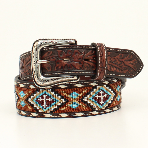 NOCONA MULTI COLOR FLORAL BEAD TOOLED - ACCESSORIES BELT MEN - N210005532