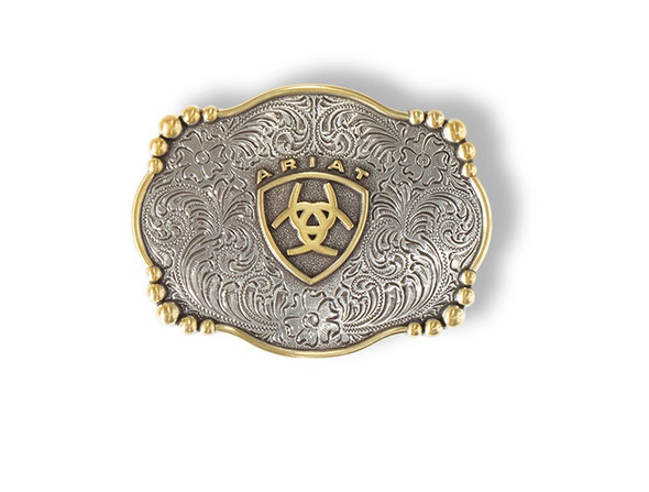 ARIAT FLORAL RECTANGLE SMOOTH EDGE - ACC BUCKLE  - A37019