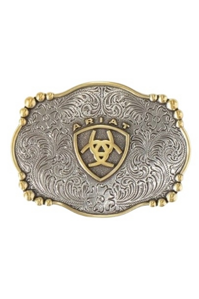 ARIAT FLORAL RECTANGLE SMOOTH EDGE - ACC BUCKLE  - A37019