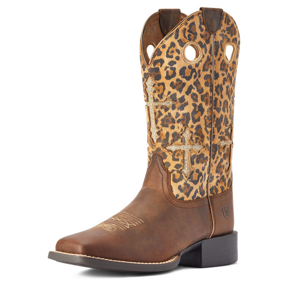 ARIAT ROUND UP CROSSROADS LEOPARD - BOOT LADIES  - 10042384