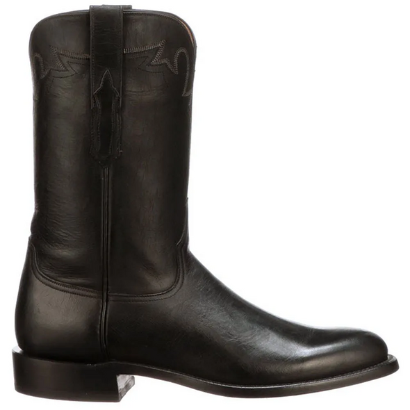 LUCCHESE SUNSET ROPER BLACK BURNISHED - BOOT MENS WESTERN - CL6505.C2