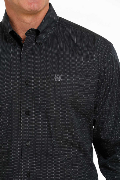 CINCH BLACK STRIPES PRINT - MENS SHIRT  - MTW1105500