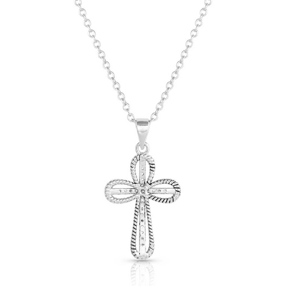 MONTANA SILVERSMITHS EXPRESSIVE FAITH CRYSTAL CROSS - ACCESSORIES JEWELRY NECKLACE - NC5470