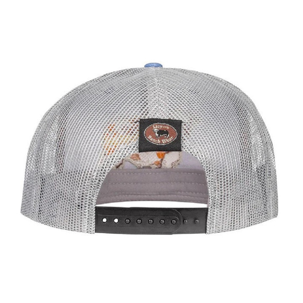 LAZY J RANCH WEAR BLUE & GREY 4" APACHE HEREFORD - HATS CAP  - BLUEGRY4APACHE