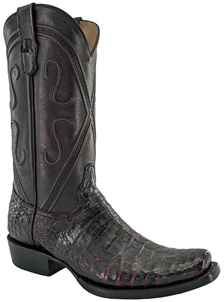 R. WATSON CAIMAN BELLY BLACK CHERRY - BOOT MENS WESTERN - RW2002-1