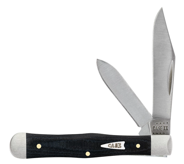 Case Smooth Black Micarta Large Stockman 4.25 Closed (10375 SS