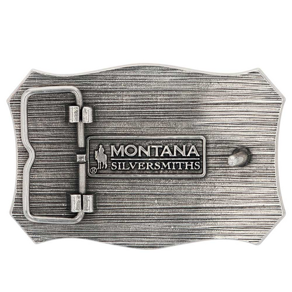 MONTANA SILVERSMITHS LONGHORN CREST FILIGREE - ACC BUCKLE  - A935