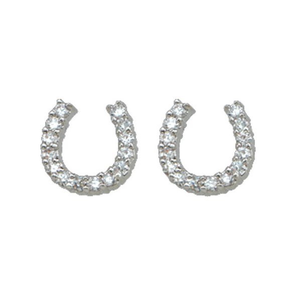 MONTANA SILVERSMITHS SMALL CRYSTAL HORSESHOE STUDS - ACCESSORIES JEWELRY EARRINGS - ER1251