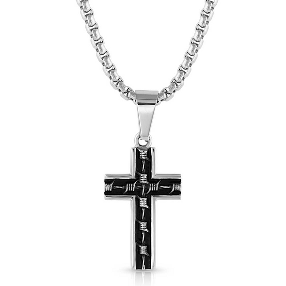 Inspirational Patriotism Cross Necklace | Montana Silversmiths