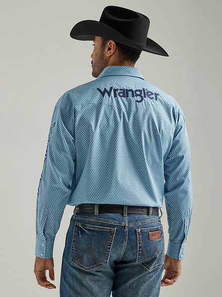 WRANGLER TEAM LOGO DUSTY AQUA - MENS SHIRT  - 112327778