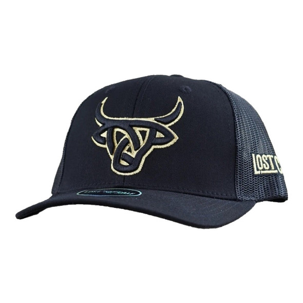 LOST CALF BLACK GOLD 3D STITCH LOGO - HATS CAP  - BLACK GOLD