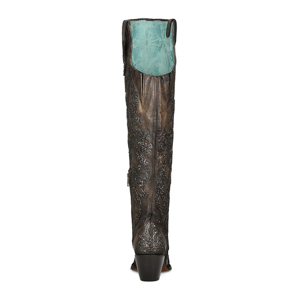 CORRAL BLACK GLITTER OVERLAY TALL TOP - BOOT LADIES  - C3926