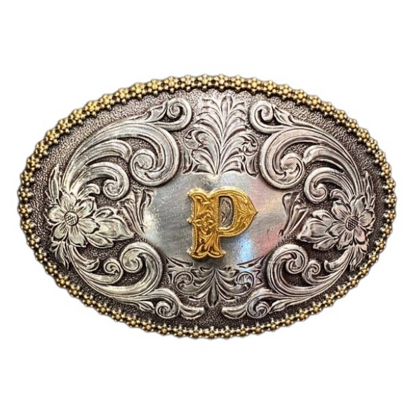 NOCONA OVAL INITIAL BUCKLE P - ACC BUCKLE  - 37072-P