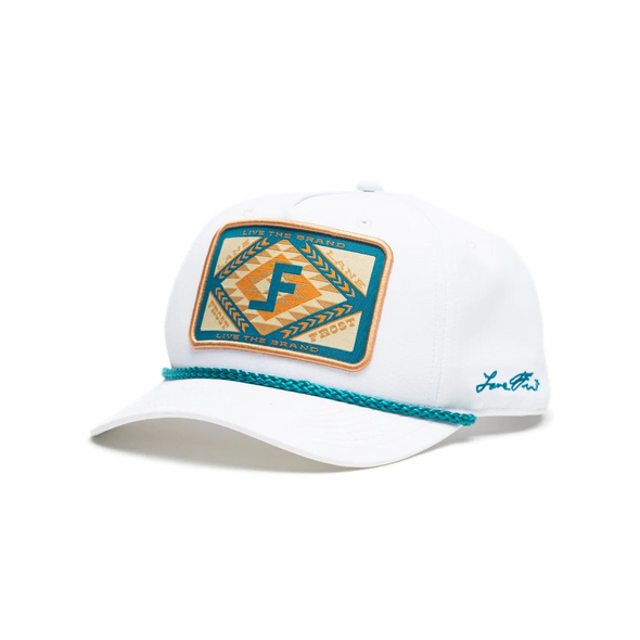 LANE FROST LF PATCH WHITE TEAL ROPE - HATS CAP  - LEGACY