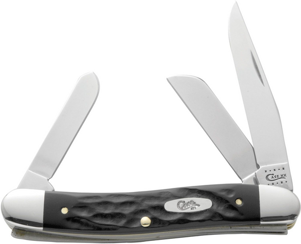 CASE MEDIUM STOCKMAN ROUGH BLACK - ACC KNIVES  - 18222