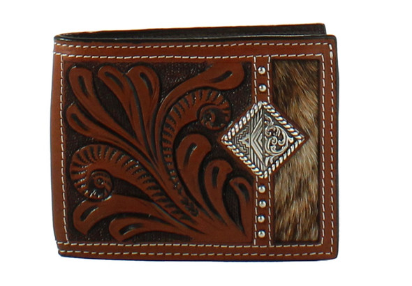 3-D BELT CALF HAIR CONCHO BIFOLD BROWN - ACCESSORIES WALLET  - D250006702