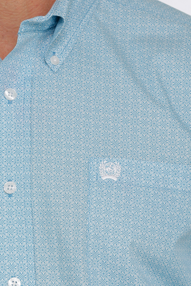 CINCH LIGHT BLUE  MEDALLION PRINT - MENS SHIRT  - MTW1105417