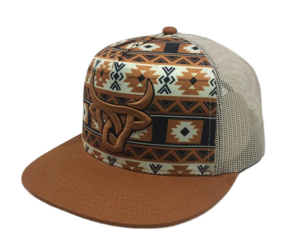 LOST CALF 3D LOGO AZTEC BURNT ORANGE - HATS CAP  - HOLT FLAT
