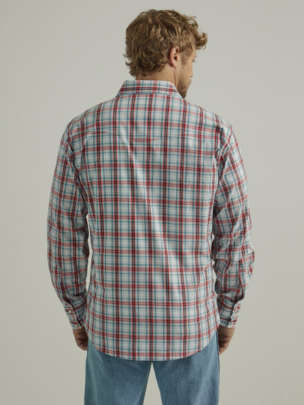 WRANGLER WRINKLE RESIST RED PLAID - MENS SHIRT  - 112330369