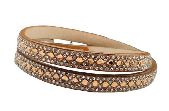 CACTUS RANCH BROWN HATBAND SMALL STONES - HATS ADD-ONS  - HB1011BRN