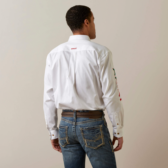 ARIAT TEAM LOGO TWILL MEXICO WHITE - MENS SHIRT COR - 10040911