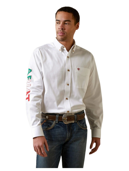 ARIAT TEAM LOGO TWILL MEXICO WHITE - MENS SHIRT COR - 10040911