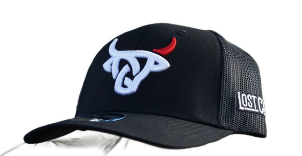 LOST CALF 3D STITCH BLACK BLACK WHITE - HATS CAP  - BUCK