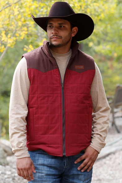 CINCH BURGUNDY REVERSIBLE PRINT - MEN VESTS  - MWV1576002