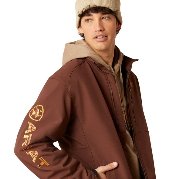 ARIAT CHIMAYO BROWN LOGO SOFTSHELL - MENS JACKET  - 10046022