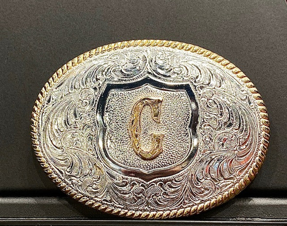 CRUMRINE OVAL INITIAL G BUCKLE - ACC BUCKLE  - C10380-G