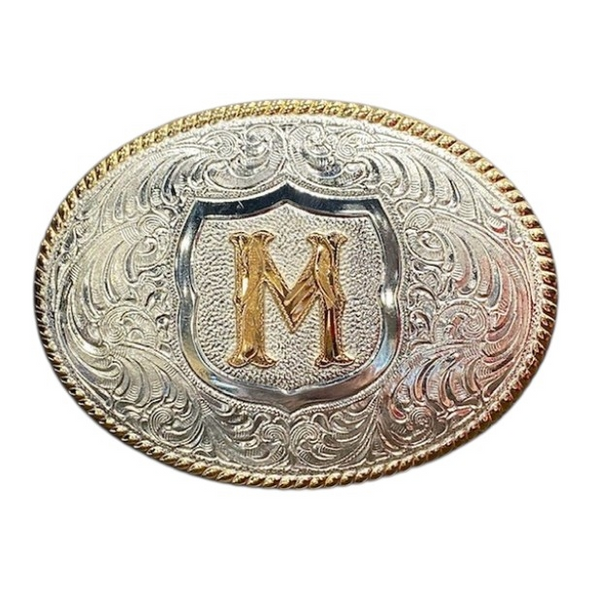 CRUMRINE OVAL INITIAL M BUCKLE - ACC BUCKLE  - C10380-M