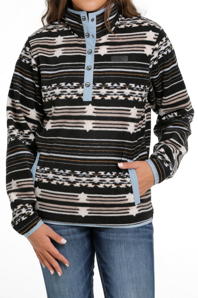 CINCH BLACK AZTEC PRINT FLEECE - LADIES JACKET  - MAK9820015