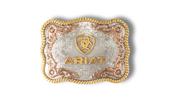 ARIAT RECTANGLE SCALLOPED ROPE EDGE - ACC BUCKLE  - A37058