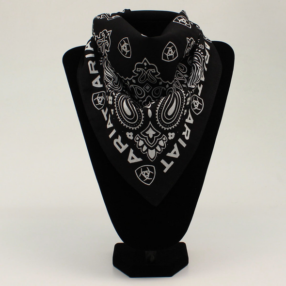 ARIAT 22" X 22" COTTON BANDANA BLACK - ACCESSORIES OTHER  - A1109001