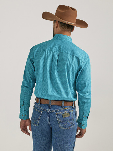 WRANGLER GEORGE STRAIT TURQUOISE PRINT - MENS SHIRT  - 112338088