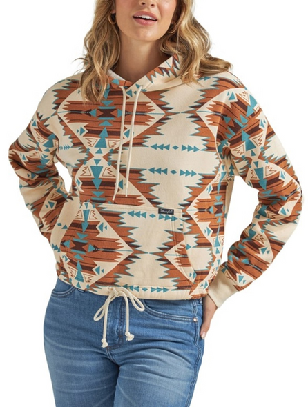 WRANGLER RETRO AMERICANA BEIGE AZTEC - LADIES HOODIE  - 112339174